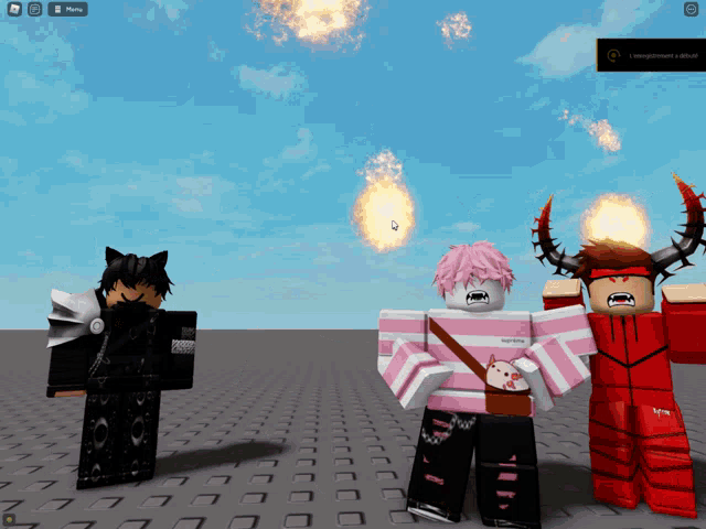 a screenshot of a roblox game with a supreme shirt on