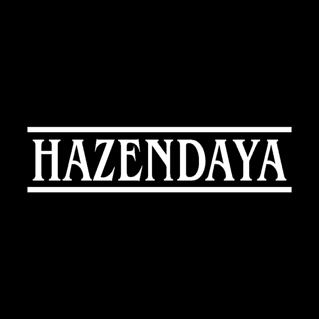 a black background with the word hazendaya in white letters