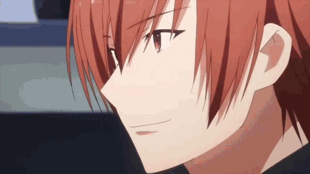 a close up of a person with red hair