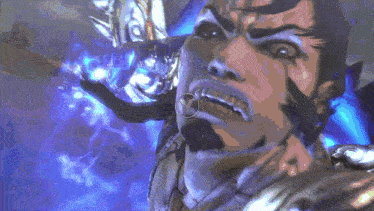 a close up of a man 's face with a circle around his mouth
