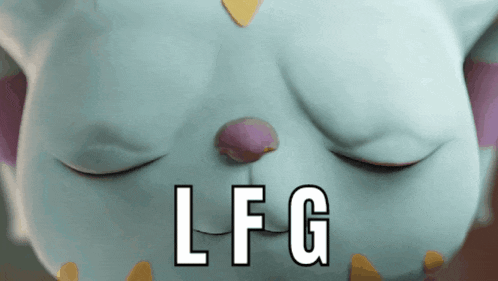 a close up of a stuffed animal with the letters lfg on it
