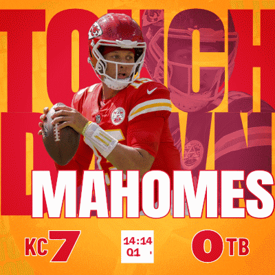 a poster for the kansas city chiefs showing a player holding a football