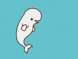 a cartoon drawing of a whale with the letter a on it