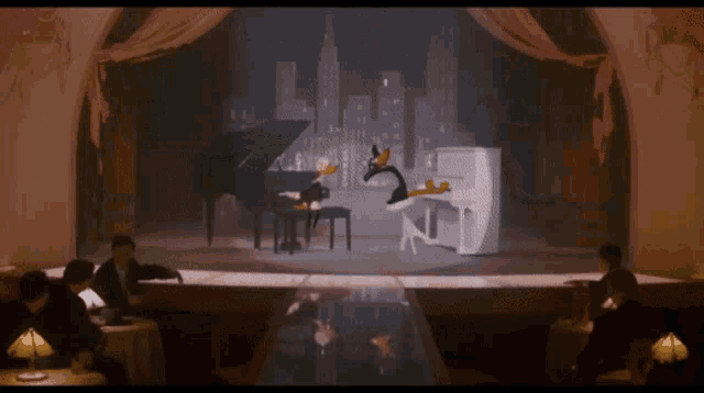 Daffy Duck Donald Duck GIF - Daffy Duck Donald Duck Dueling Pianos GIFs