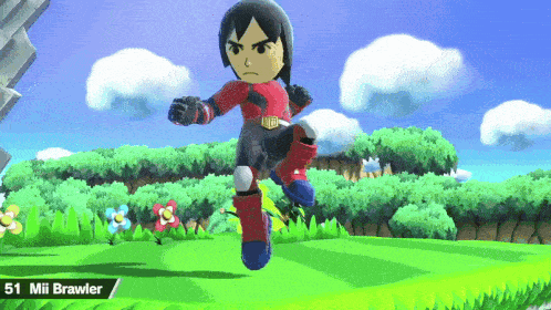 a video game character with the name mii brawler on the bottom