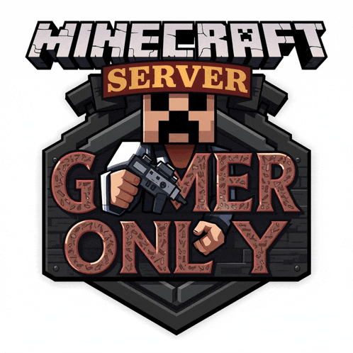 a logo for a minecraft server that says gamer only