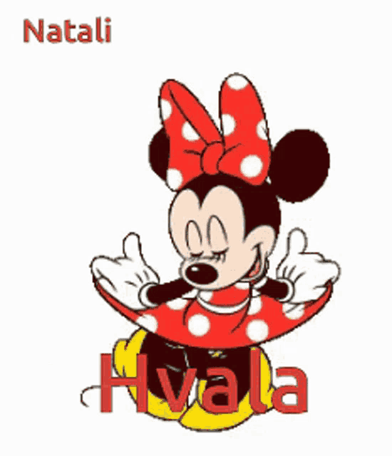 a cartoon of minnie mouse with the name natali on the bottom