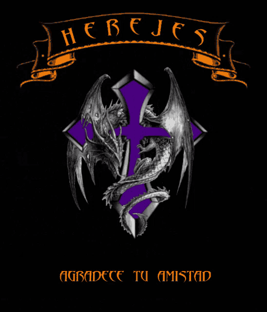 a poster with a dragon and a cross that says ' hebrejes agradece tu amistad '