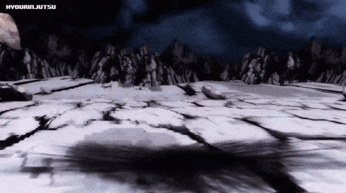 a computer generated image of a rocky landscape with mountains in the background