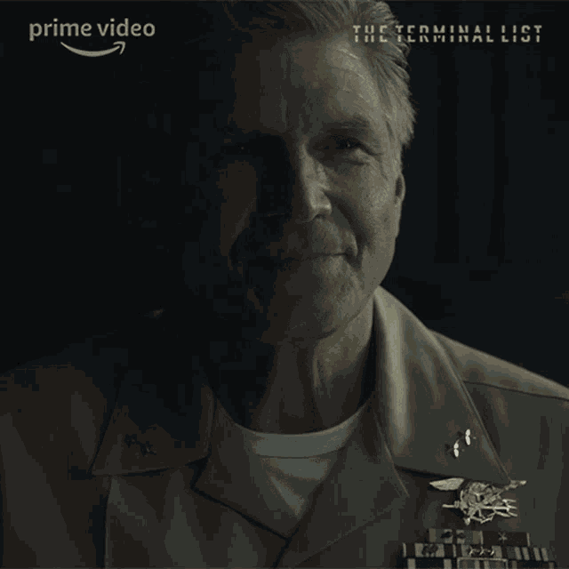 a man in a military uniform is featured in a prime video ad