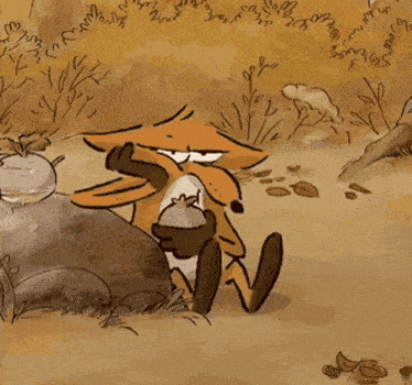 a cartoon of a fox with the words " fuck my life " written below it