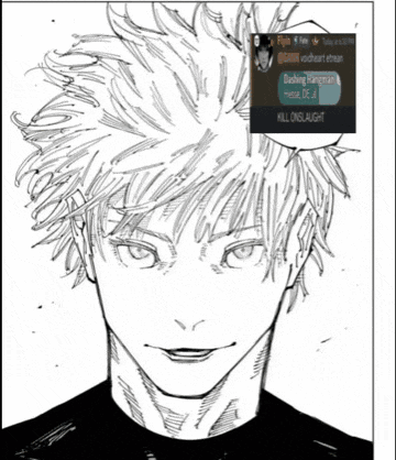a black and white drawing of a man 's face with a sticker that says kill onslaught