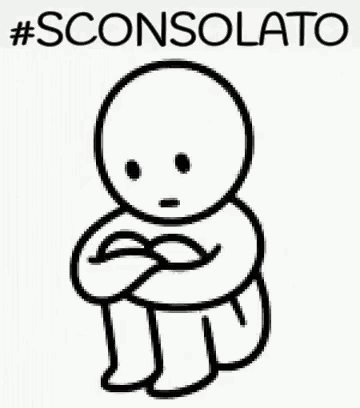 a black and white drawing of a sad person hugging themselves .