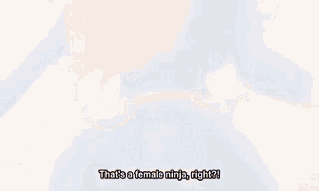a woman in a blue dress is saying that 's a female ninja right ?