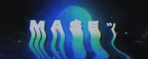 a blue background with the word mase written in white letters