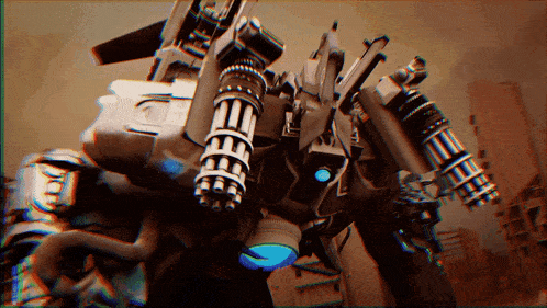 a futuristic robot with a blue light on its back