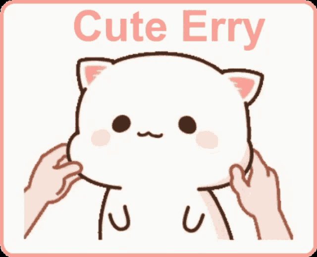 a picture of a cat with the words cute erry written on it