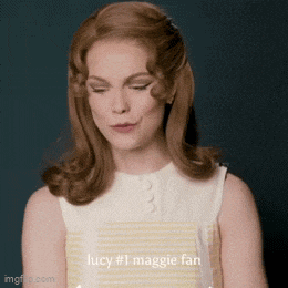 lucy # 1 maggie fan is shown in a gif