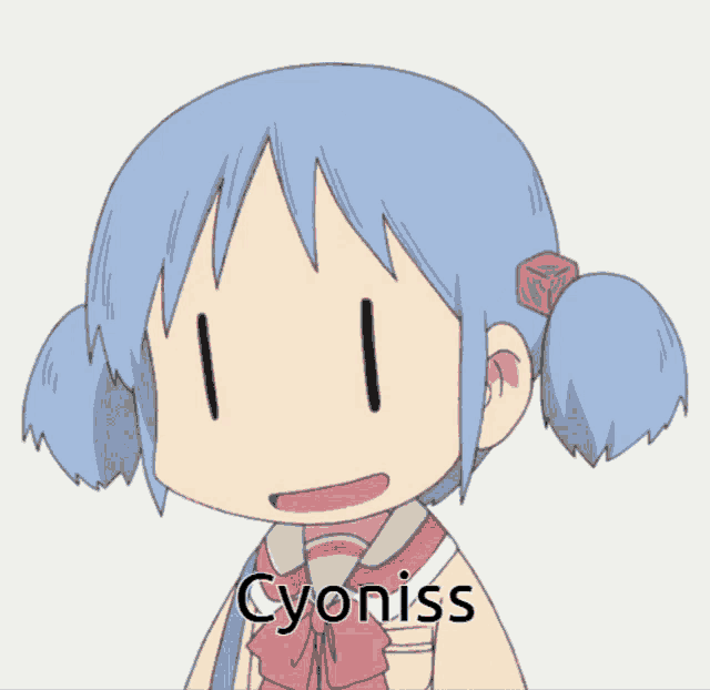 a cartoon of a girl with the word cyoniss written below her
