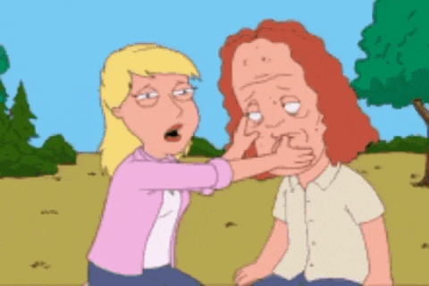a cartoon of a woman slapping a man on the face