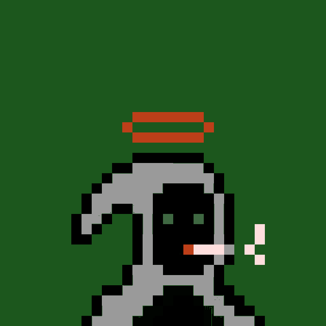 a pixel art of a green background with white squares