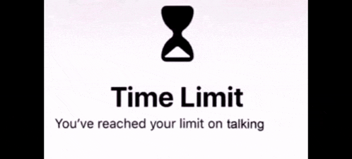 a sign that says " time limit " with an hourglass on it