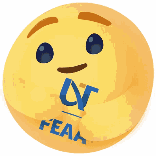 a smiley face with the word fear written on it