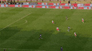 a soccer game is being played on a field with advertisements for sicaelec.com and brugbank