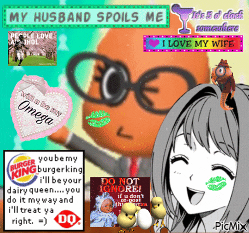 a collage of images with the words my husband spoils me on the top