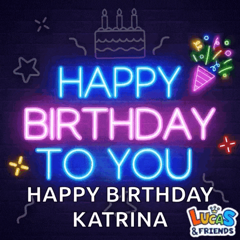 a neon sign that says " happy birthday to you "