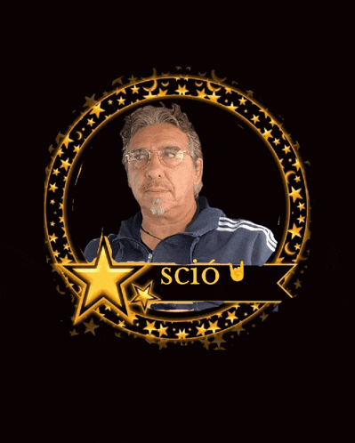 a picture of a man with the name scio written on it