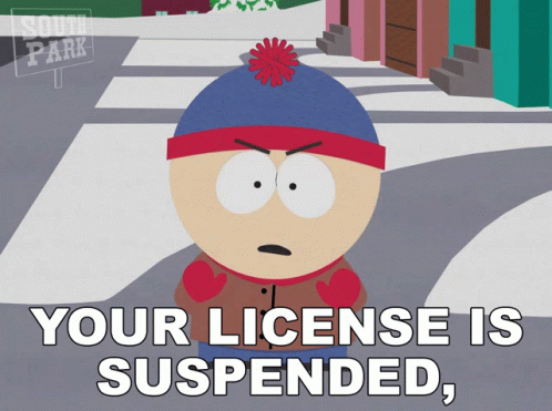 Your License Is Suspended Remember GIF - Your License Is Suspended Remember Stan Marsh GIFs