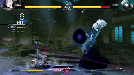a screenshot of a video game with hilda and chaos on the screen