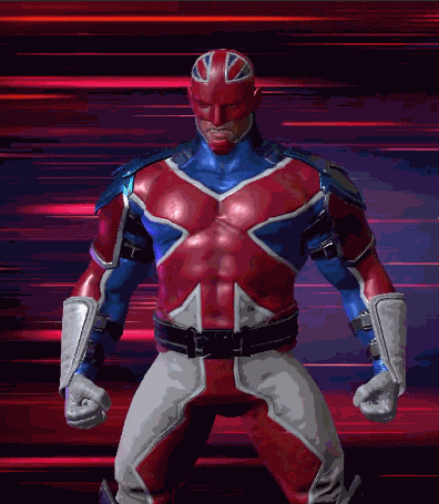 a man in a red white and blue superhero outfit
