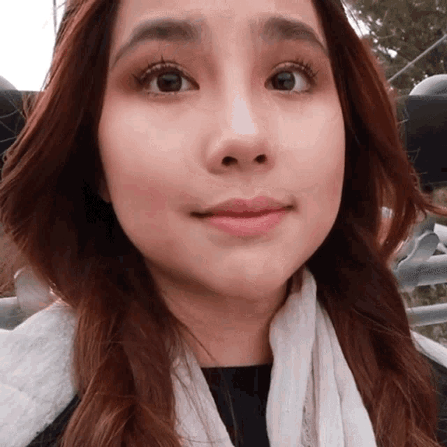 a close up of a woman 's face with long hair