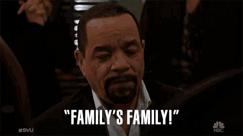 a baby in a stroller with the words " family 's family " written below it