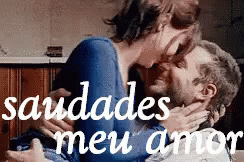 Saudadesamor Casal Feliz Abraço Amor GIF - I Miss You Baby Couple Happy GIFs