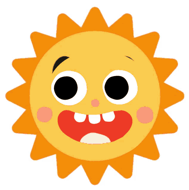 a cartoon sun with a big smile on it
