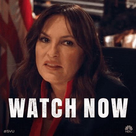 a picture of a woman with the words " watch now " on it