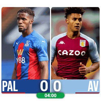 two soccer players standing next to each other with the score of 0-0