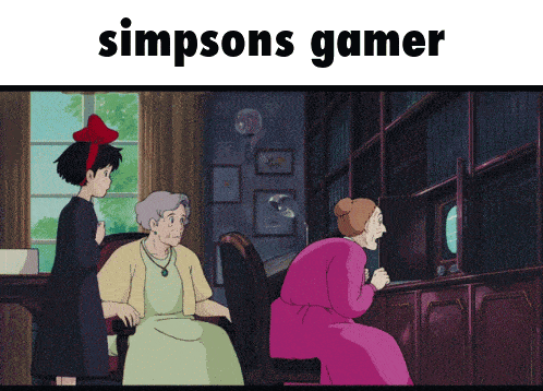 a cartoon scene with the words simpsons gamer on the top