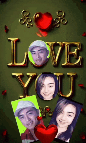 a picture of a man and woman with the words love you