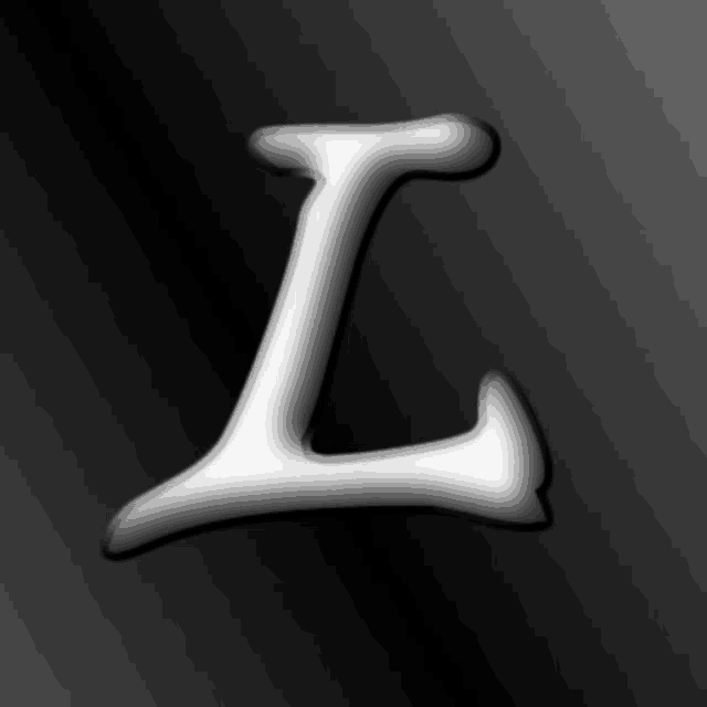 the letter l is shown in white on a black background