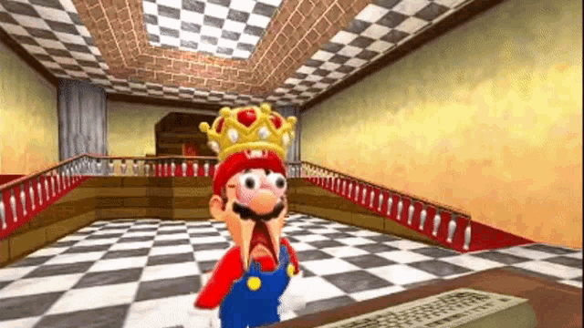 Mario Crown Mario GIF - Mario Crown Mario Smg4 GIFs