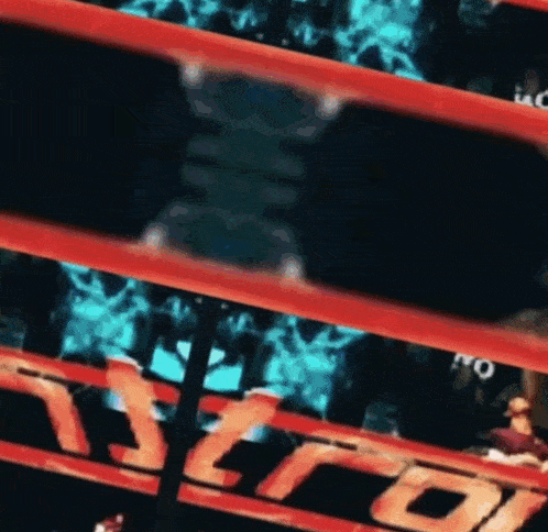 a blurry picture of a boxing ring with the word astro on it