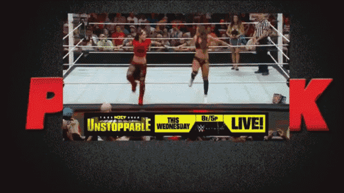 a wrestling ring with a sign that says " this wednesday "