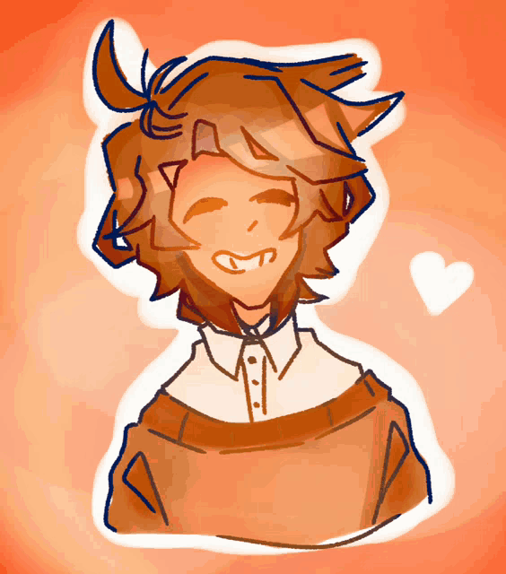 a drawing of a girl with a cat ear on her head