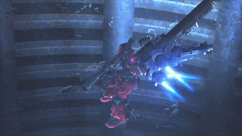 a red robot with the letters ts on it 's arm