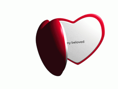 a red and white heart with the words my beloved written on it