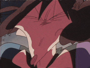 a cartoon drawing of a fox with a very angry look on his face